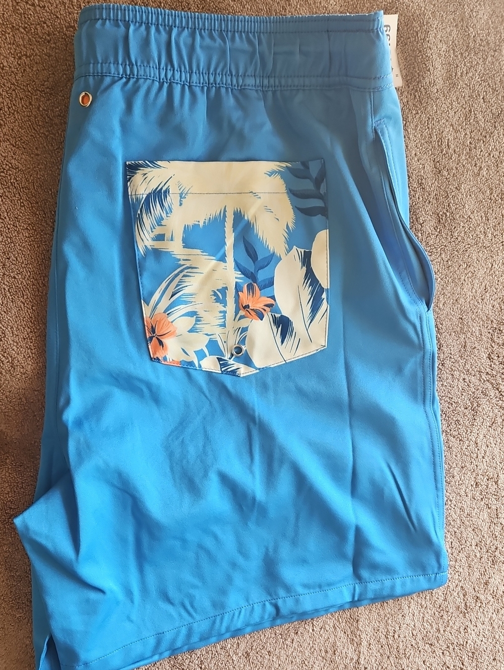 Robert Graham Mediterranea Hybrid Lined Board Shorts Azure Blue Men's Large